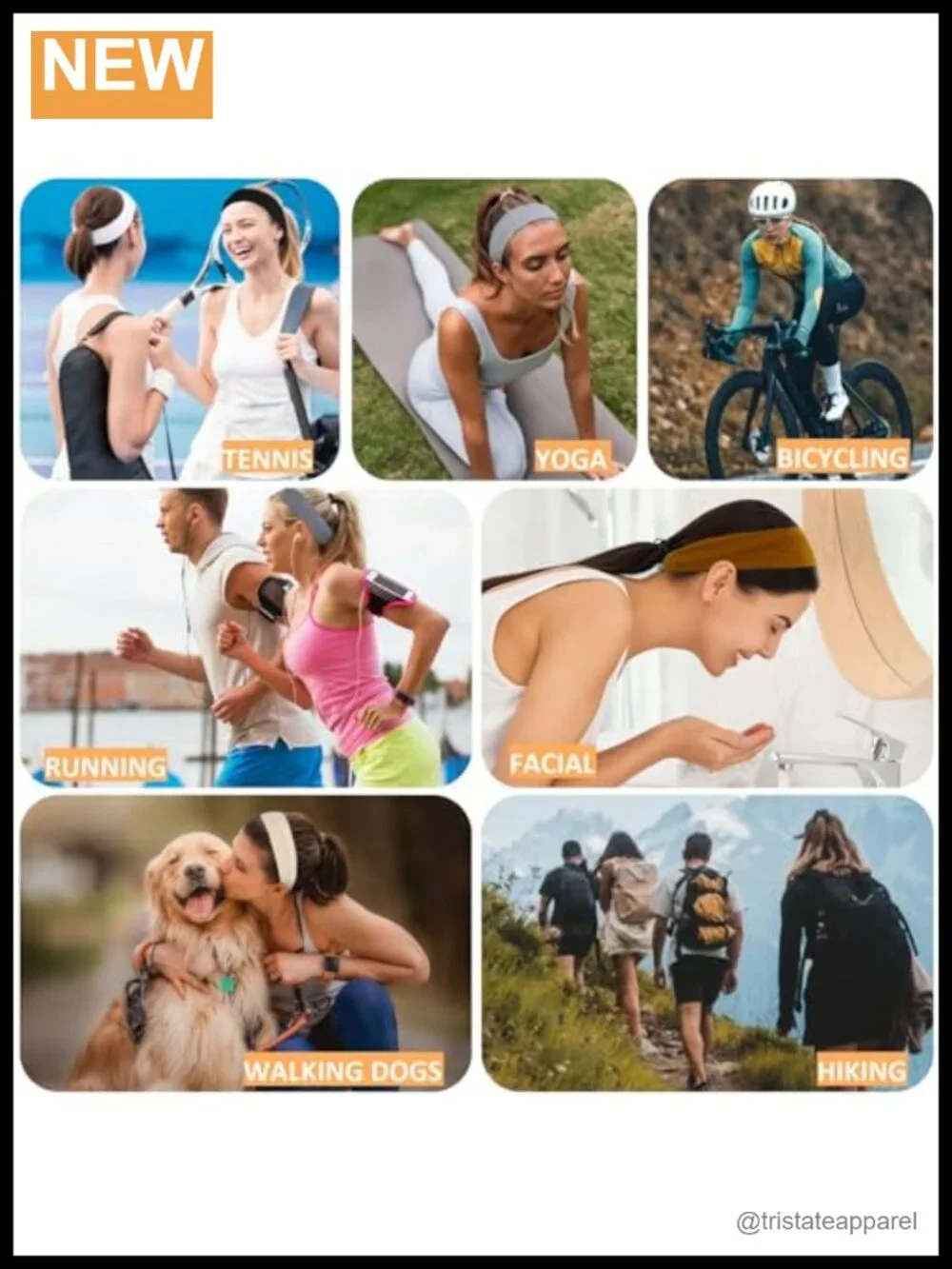 7-Piece Stretchy Cotton Headband Set for Women - Non-Slip Yoga & Sports